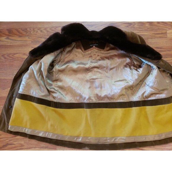 Vtg Corduroy Rancher Jacket Mens 42 Brown Faux Fur Collar Cortefiel Coat Spain - Picture 9 of 12